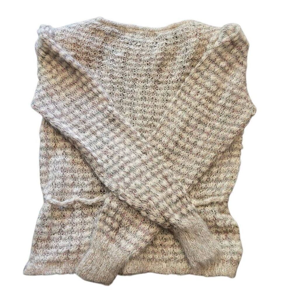 Vintage Outlander Sweater Women's Medium Mohair Wool Metallic Tie Waist - Picture 3 of 5